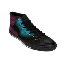 Load image into Gallery viewer, Women's Turquoise Raspberry High-top Sneakers, Sizes 6-12, Stylish Unique Shoes, Cool Alternative Styles, Edgy Rock Style Shoes, Fashionable Sneakers