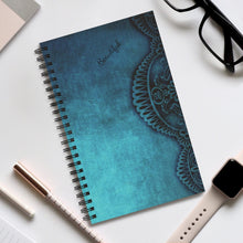 Load image into Gallery viewer, Turquoise Design 5x8 Spiral Bound Journal, Diary, Notebook, Available in Dot Grid, Lined, Blank, Task