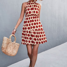 Load image into Gallery viewer, Retro Big Polka Dot Backless Short Dress