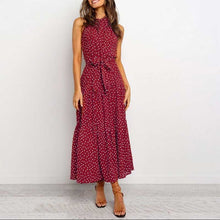 Load image into Gallery viewer, High Waist Halter Neck Sleeveless Long Dress