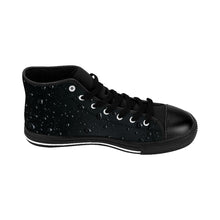 Load image into Gallery viewer, Women's Black Rain Drop High-top Sneakers, Sizes 6-12, Stylish Unique Shoes, Cool Alternative Styles, Edgy Rock Style Shoes, Fashionable Sneakers