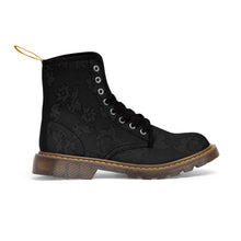 Load image into Gallery viewer, Women's Black Beauty Canvas Boots, Sizes 6.5-11, Stylish Unique Boots, Cool Alternative Styles, Edgy Rock Style, Fashionable Boots