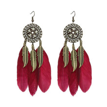 Load image into Gallery viewer, Red Feathers + Flower