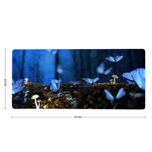 Load image into Gallery viewer, Magical Blue Butterfly Custom Rectangular Non-slip Mouse Pad 16" x 35"