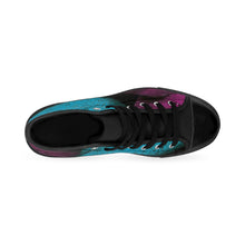 Load image into Gallery viewer, Women's Turquoise Raspberry High-top Sneakers, Sizes 6-12, Stylish Unique Shoes, Cool Alternative Styles, Edgy Rock Style Shoes, Fashionable Sneakers