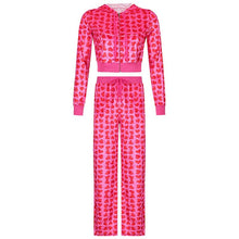 Load image into Gallery viewer, Cozy Two Piece Cropped Hoodie and High Waist Jogger Pants