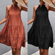 Load image into Gallery viewer, Halterneck Pleated Panel Maxi Dress