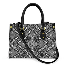 Load image into Gallery viewer, Women's Vegan Leather Black Lace Designed Handbag Custom Bag