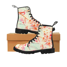 Load image into Gallery viewer, Women's Floral Print Canvas Boots, Sizes 6.5-11, Stylish Unique Boots, Cool Alternative Styles, Edgy Rock Style, Fashionable Boots