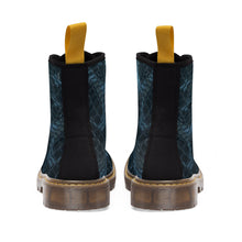 Load image into Gallery viewer, Women's Emerald Green Snakeskin Canvas Boots, Sizes 6.5-11, Boho Chic, Combat Boots, Bohemian Boots, Ankle Boots, Casual Boots, Custom Boots