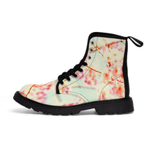 Load image into Gallery viewer, Women's Floral Print Canvas Boots, Sizes 6.5-11, Stylish Unique Boots, Cool Alternative Styles, Edgy Rock Style, Fashionable Boots