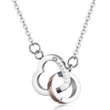 Load image into Gallery viewer, 2PCS Silver Titanium 16" Chains Interlocking Love Forever Heart Square