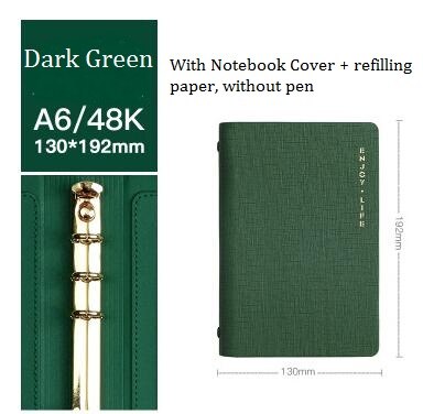 A5 A6 Business High-grade PU Leather Meeting Notebook Spiral 6 Holes Diary Planner Cute A5 A6 Personal Diary Gift