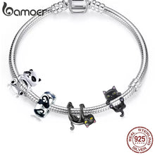 Load image into Gallery viewer, Bamoer Genuine 925 Sterling Silver Cartoon Black Cat Charm Beads Fits Necklace Bracelet &amp; Bangle Pet Pendant DIY Making Gift Fine Jewelry
