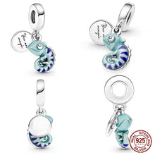 Load image into Gallery viewer, Fit Pandora 925 Original Bracelet Chameleon Luminous Firefly Butterfly Silver Charms Beads For DIY Christmas Jewelry Gift Making
