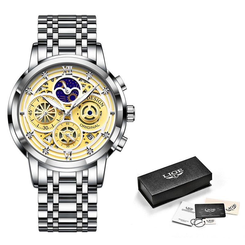 LIGE 2023 New Gold Watch Women Watches Ladies Creative Steel  display picture 3