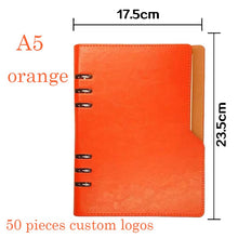 Load image into Gallery viewer, A5 or A6 Leather Cover Notebook 6 Ring Mini Binder Index with Pen Holder Filler Diary Agenda Planner Accessories Journal
