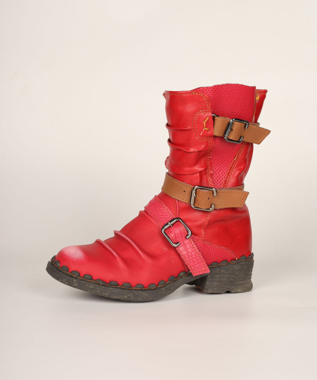 TMA EYES Winter Women's Classic Plush Midi Boots with Buckle Design