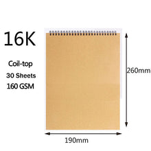 Load image into Gallery viewer, sketchbook Spiral Art Notebook Kraft Paper Blank 160GSM HardCover School Supplies Pencil Drawing Notepad Stationary
