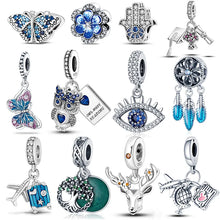 Load image into Gallery viewer, Fit Pandora 925 Original Bracelet Chameleon Luminous Firefly Butterfly Silver Charms Beads For DIY Christmas Jewelry Gift Making
