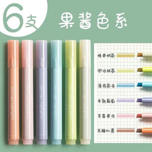 Load image into Gallery viewer, 4PCS Pastel Highlighter Pen Marker Set Aesthetic Stationery Highlighters Kawaii Pens Colored Markers Kawaiii Cute Supplies Kids
