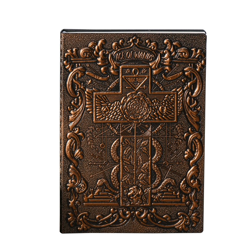 Vintage Embossed Cross Notepad Hardcover Notebook Personal Diary Ribbon Bookmark A5 Journal for Kid Adult Journaling Writing