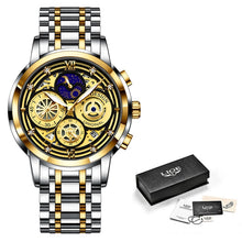 Load image into Gallery viewer, LIGE Gold Silver Black White 6 Combination Options Women Watches Ladies Creative Multiple Dial and Displays Watches Waterproof
