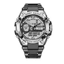 Load image into Gallery viewer, LIGE Men Digital Military Watch 50m Waterproof LED Quartz Clock Stainless Steel/Plastic Band Big Watches Gold Black Silver
