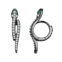 Load image into Gallery viewer, Bamoer 925 Sterling Silver 3D Snake Earrings for Women CZ Zirconia Fine Jewelry
