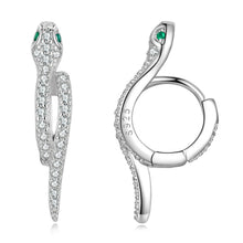 Load image into Gallery viewer, Bamoer 925 Sterling Silver 3D Snake Earrings for Women CZ Zirconia Fine Jewelry
