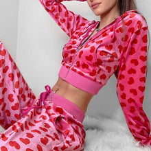 Load image into Gallery viewer, Cozy Two Piece Cropped Hoodie and High Waist Jogger Pants
