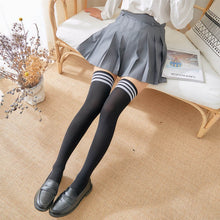 Load image into Gallery viewer, Striped Stockings Socks Casual Thigh High Knee Socks Long Socks Pair

