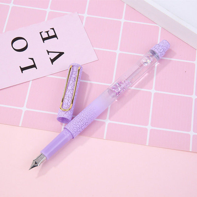 Sparkly Quicksand Fountain Pen Calligraphy Stationery Office Supplies