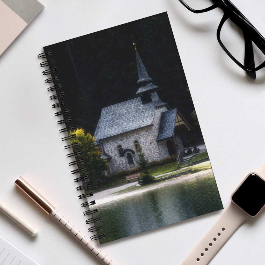 Little Church 5x8 Spiral Bound Journal, Diary, Notebook, Available in Dot Grid, Lined, Blank, Task