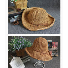 Load image into Gallery viewer, Foldable Rafia Straw Hat Summer Hat 5 Colors
