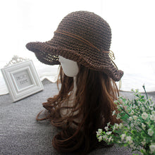 Load image into Gallery viewer, Foldable Rafia Straw Hat Summer Hat 5 Colors
