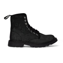 Load image into Gallery viewer, Women&#39;s Black Beauty Canvas Boots, Sizes 6.5-11, Stylish Unique Boots, Cool Alternative Styles, Edgy Rock Style, Fashionable Boots
