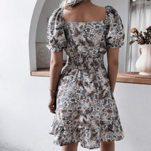 Load image into Gallery viewer, Floral Chiffon Midi Dress Ruffle Hem
