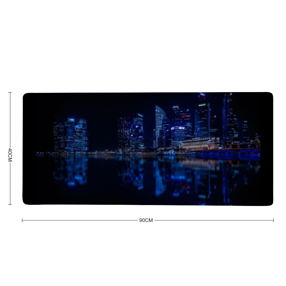 City Lights at Night Custom Rectangular Non-slip Mouse Pad 16