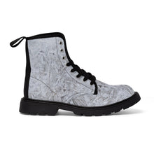 Load image into Gallery viewer, Women&#39;s White Ice Canvas Boots, Sizes 6.5-11, Stylish Unique Boots, Cool Alternative Styles, Edgy Rock Style, Fashionable Boots
