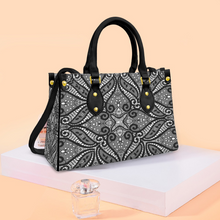 Load image into Gallery viewer, Women&#39;s Vegan Leather Black Lace Designed Handbag Custom Bag
