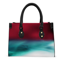 Load image into Gallery viewer, Women&#39;s Vegan Leather Red Wine Turquoise Handbag Custom Bag
