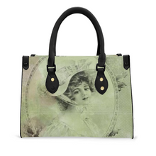 Load image into Gallery viewer, Women&#39;s Vegan Leather Vintage Lady Antique Green Handbag Custom Bag
