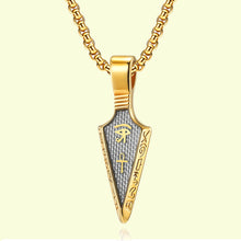 Load image into Gallery viewer, Titanium Steel Eye of Horus Anks Spearhead Pendant 23.6&quot; Nacklace
