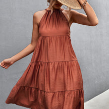 Load image into Gallery viewer, Halterneck Pleated Panel Maxi Dress
