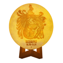 Load image into Gallery viewer, Scorpio Zodiac Touch and Remote Control 3D Lunar Lamp with 16 Colors of Light
