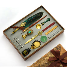 Load image into Gallery viewer, Antique Feather Pen Retro Classic Wax Seal Stamp Stationery Kit for Calligraphy
