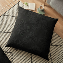Load image into Gallery viewer, Unique Faux Suede Throw Pillow Black Beauty, Pillow Included, Beautiful Decorative Faux Suede Cushions, Unique Luxury Cushions, 4 Sizes
