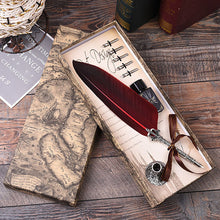 Load image into Gallery viewer, English Feather Pen 6 Colors Calligraphy Retro Quill Pen Set
