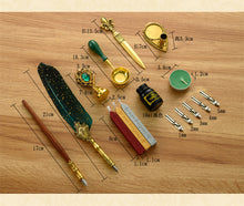 Load image into Gallery viewer, Antique Feather Pen Retro Classic Wax Seal Stamp Stationery Kit for Calligraphy
